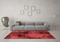 Machine Washable Abstract Red Modern Rug, wshabs2022red