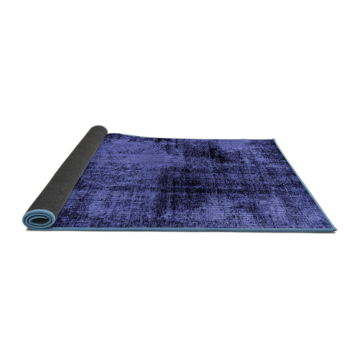 Sideview of Abstract Blue Modern Rug, abs2022blu