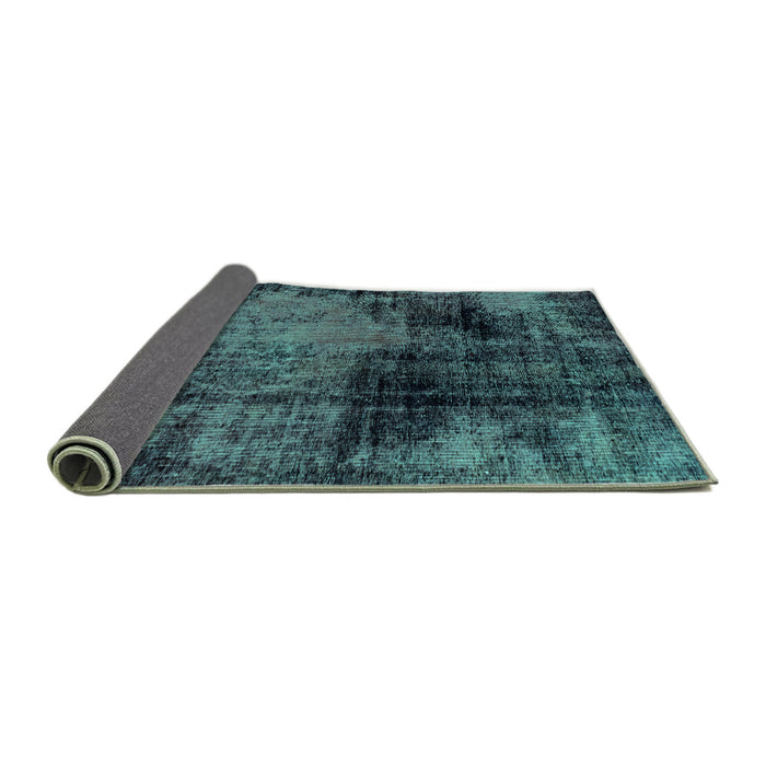Sideview of Abstract Turquoise Modern Rug, abs2022turq