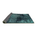 Sideview of Abstract Turquoise Modern Rug, abs2022turq