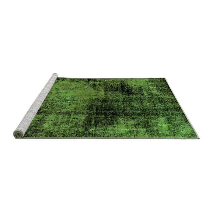 Sideview of Machine Washable Abstract Green Modern Area Rugs, wshabs2022grn