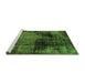 Sideview of Machine Washable Abstract Green Modern Area Rugs, wshabs2022grn