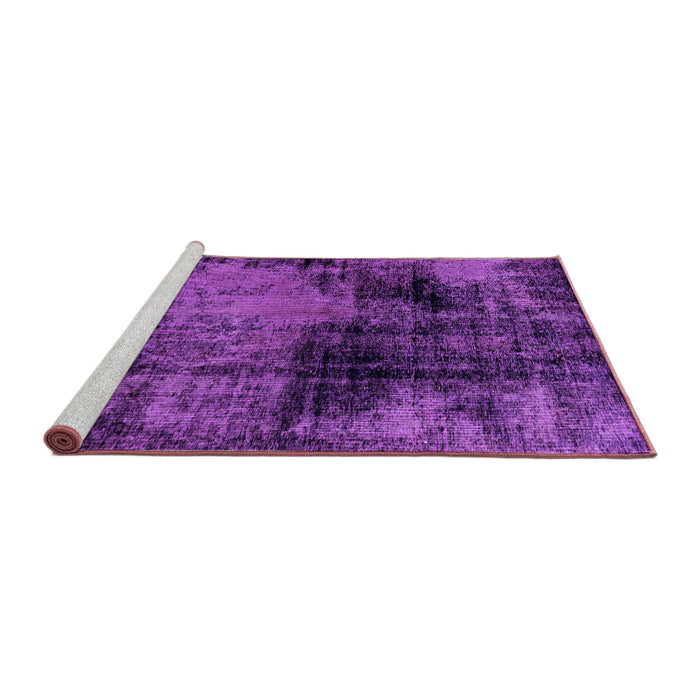Sideview of Machine Washable Abstract Purple Modern Area Rugs, wshabs2022pur