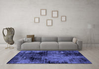 Machine Washable Abstract Blue Modern Rug, wshabs2022blu