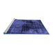 Sideview of Machine Washable Abstract Blue Modern Rug, wshabs2022blu