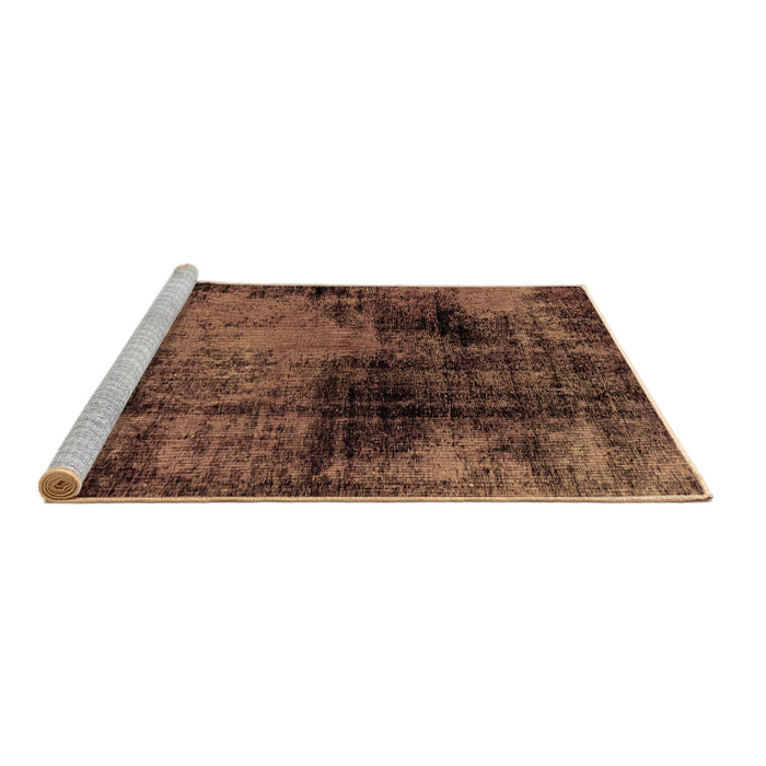 Sideview of Machine Washable Abstract Brown Modern Rug, wshabs2022brn