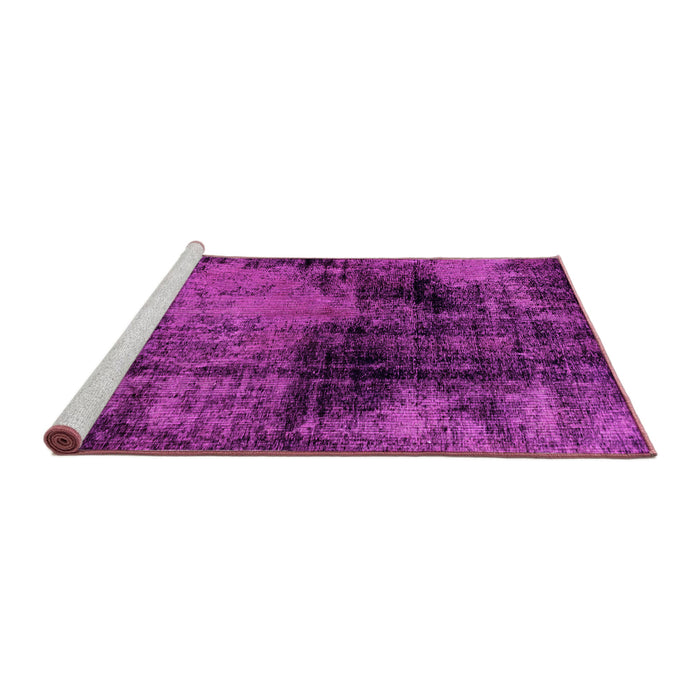 Sideview of Machine Washable Abstract Pink Modern Rug, wshabs2022pnk