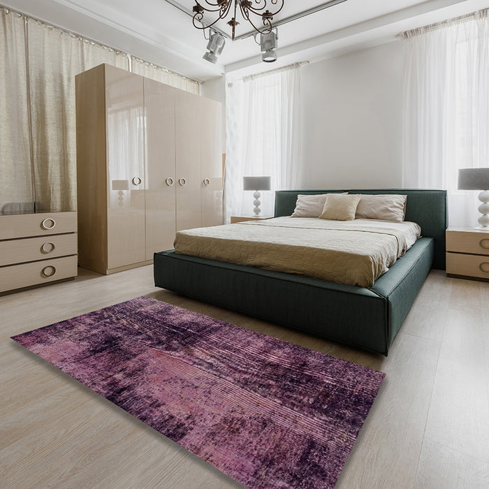 Machine Washable Abstract Pink Rug in a Bedroom, wshabs2022