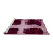 Sideview of Machine Washable Abstract Blush Red Pink Rug, wshabs2023