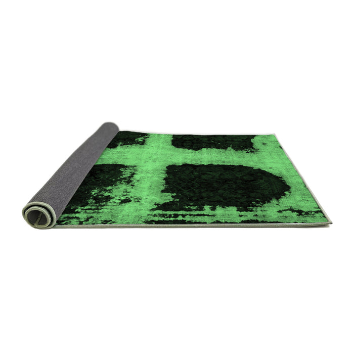 Sideview of Abstract Emerald Green Modern Rug, abs2023emgrn