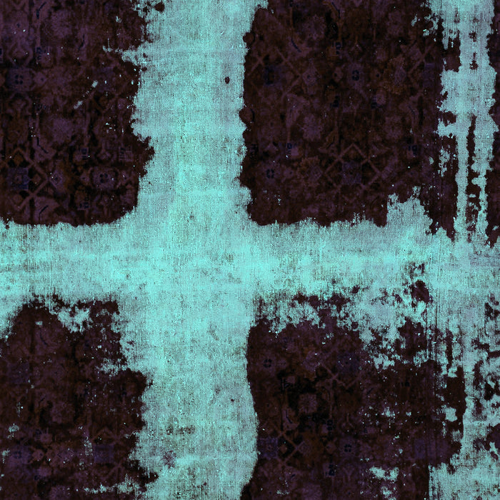 Machine Washable Abstract Turquoise Modern Area Rugs, wshabs2023turq