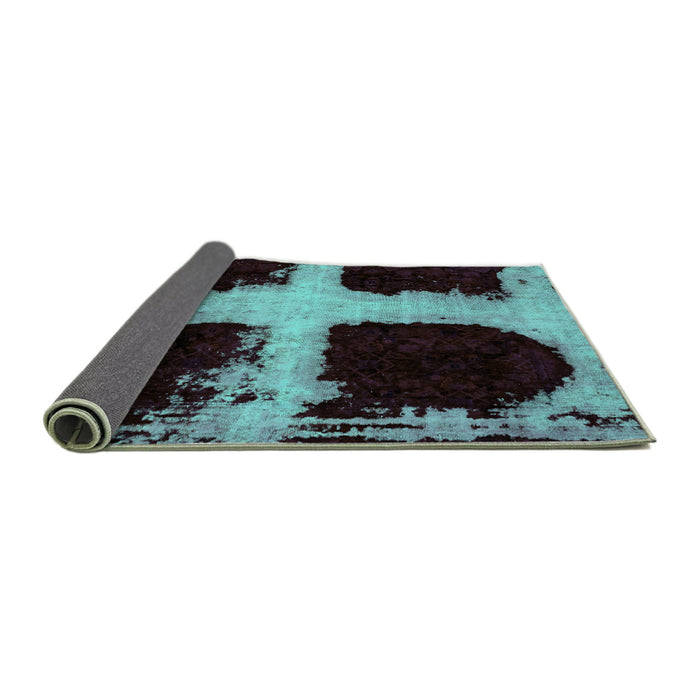 Sideview of Abstract Turquoise Modern Rug, abs2023turq