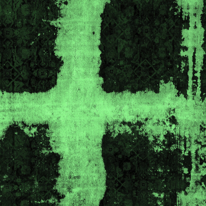 Machine Washable Abstract Emerald Green Modern Area Rugs, wshabs2023emgrn