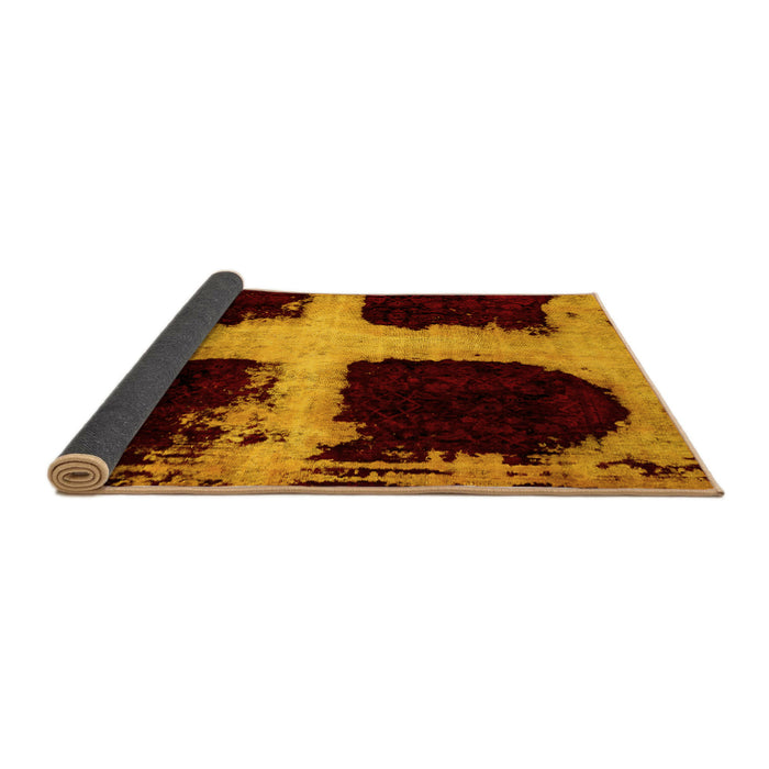 Sideview of Abstract Yellow Modern Rug, abs2023yw