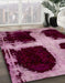 Abstract Blush Red Pink Modern Rug in Family Room, abs2023