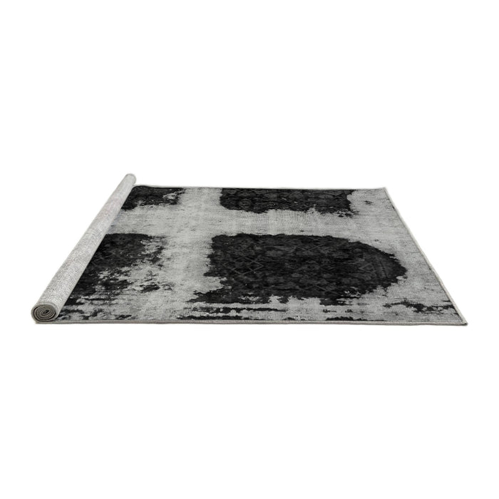 Sideview of Machine Washable Abstract Gray Modern Rug, wshabs2023gry