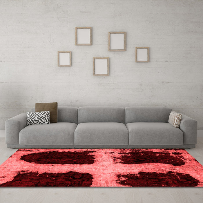 Modern Red Washable Rugs