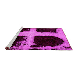 Sideview of Machine Washable Abstract Pink Modern Rug, wshabs2023pnk