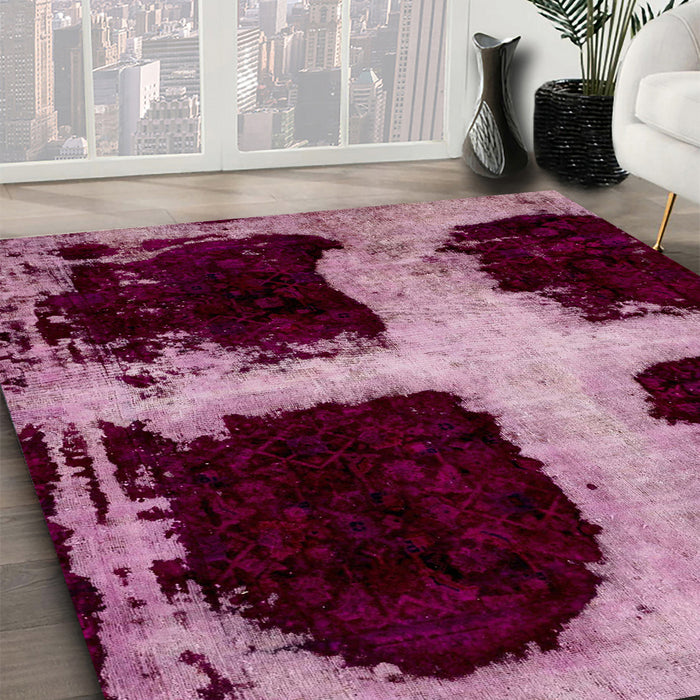 Machine Washable Abstract Blush Red Pink Rug in a Family Room, wshabs2023