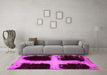 Machine Washable Abstract Pink Modern Rug in a Living Room, wshabs2023pnk