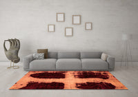 Machine Washable Abstract Orange Modern Rug, wshabs2023org