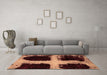 Machine Washable Abstract Brown Modern Rug in a Living Room,, wshabs2023brn