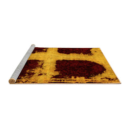 Sideview of Machine Washable Abstract Yellow Modern Rug, wshabs2023yw