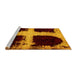 Sideview of Machine Washable Abstract Yellow Modern Rug, wshabs2023yw