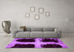 Machine Washable Abstract Purple Modern Area Rugs in a Living Room, wshabs2023pur