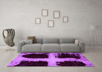 Machine Washable Abstract Purple Modern Rug, wshabs2023pur