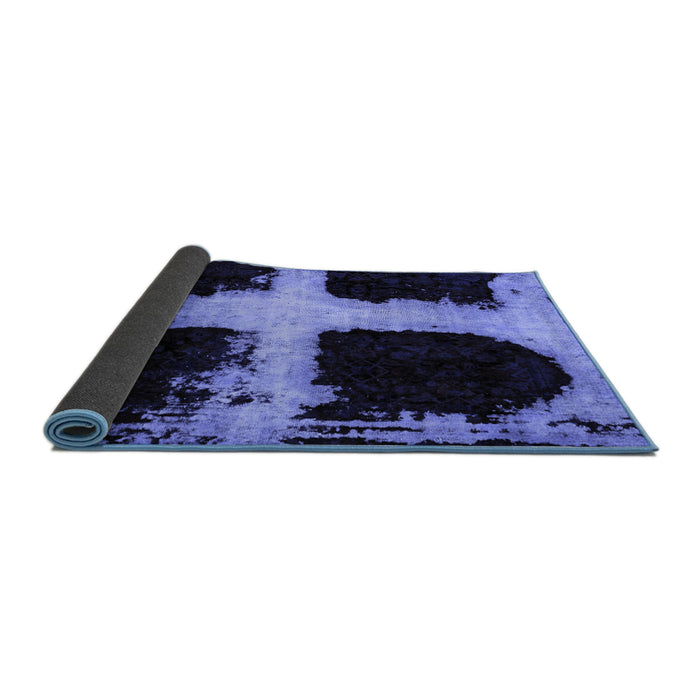 Sideview of Abstract Blue Modern Rug, abs2023blu