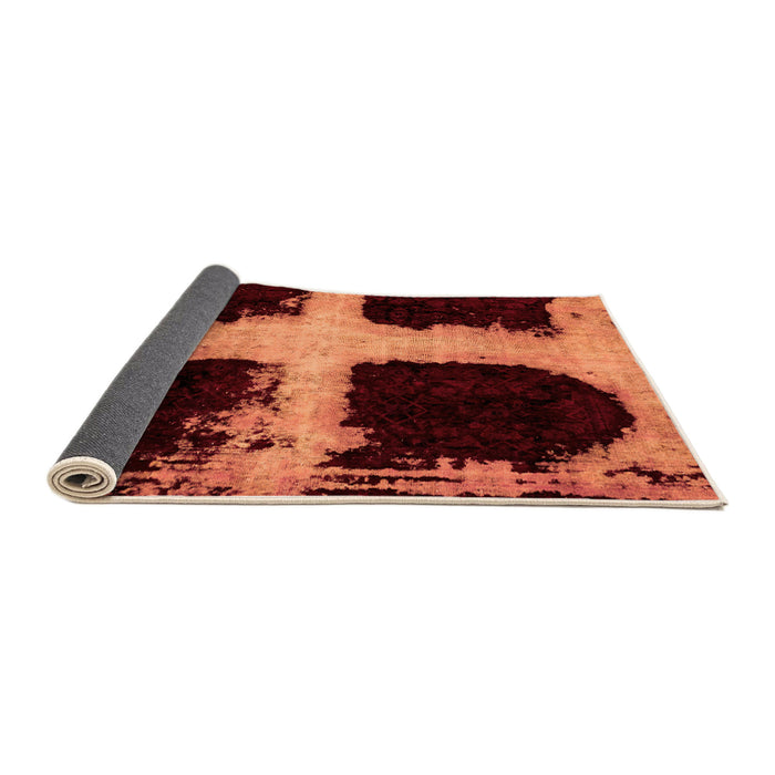 Sideview of Abstract Orange Modern Rug, abs2023org
