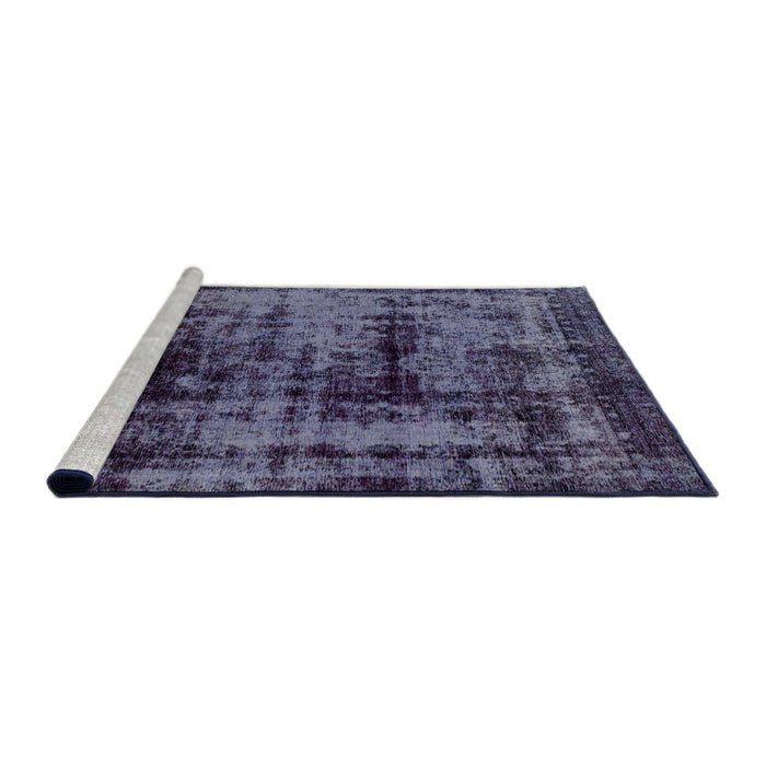 Sideview of Machine Washable Abstract Blue Rug, wshabs2024