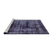 Sideview of Machine Washable Abstract Blue Rug, wshabs2024