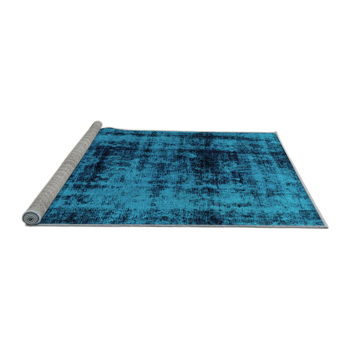 Sideview of Machine Washable Persian Light Blue Bohemian Rug, wshabs2024lblu