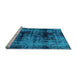 Sideview of Machine Washable Persian Light Blue Bohemian Rug, wshabs2024lblu