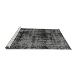 Sideview of Machine Washable Persian Gray Bohemian Rug, wshabs2024gry