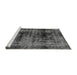 Sideview of Machine Washable Persian Gray Bohemian Rug, wshabs2024gry