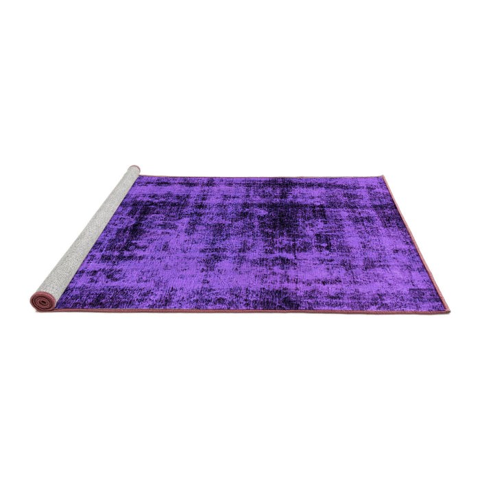 Sideview of Machine Washable Persian Purple Bohemian Area Rugs, wshabs2024pur