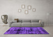 Machine Washable Persian Purple Bohemian Area Rugs in a Living Room, wshabs2024pur