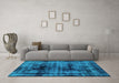 Machine Washable Persian Light Blue Bohemian Rug in a Living Room, wshabs2024lblu