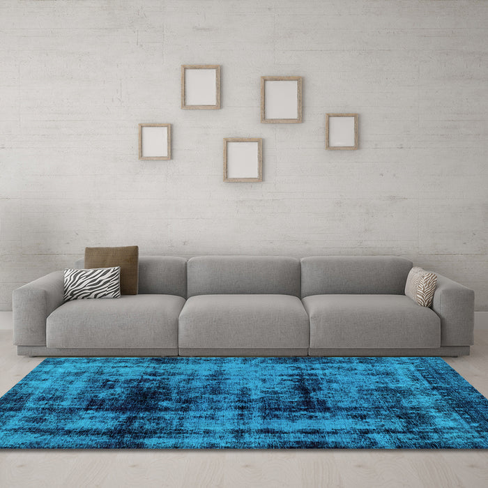 Machine Washable Persian Light Blue Bohemian Rug in a Living Room, wshabs2024lblu