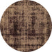 Round Persian Brown Bohemian Rug, abs2024brn