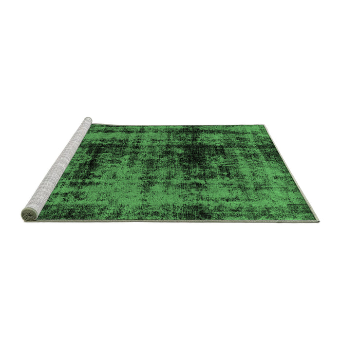 Sideview of Machine Washable Persian Emerald Green Bohemian Area Rugs, wshabs2024emgrn