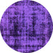 Round Persian Purple Bohemian Rug, abs2024pur