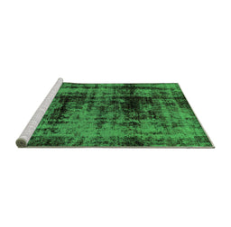 Sideview of Machine Washable Persian Green Bohemian Area Rugs, wshabs2024grn