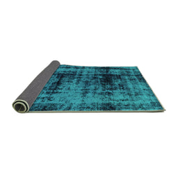 Sideview of Persian Turquoise Bohemian Rug, abs2024turq