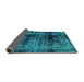 Sideview of Persian Turquoise Bohemian Rug, abs2024turq