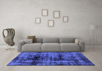 Machine Washable Persian Blue Bohemian Rug, wshabs2024blu