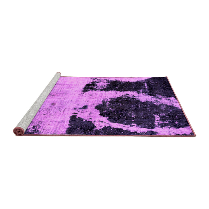 Sideview of Machine Washable Abstract Pink Modern Rug, wshabs2025pnk